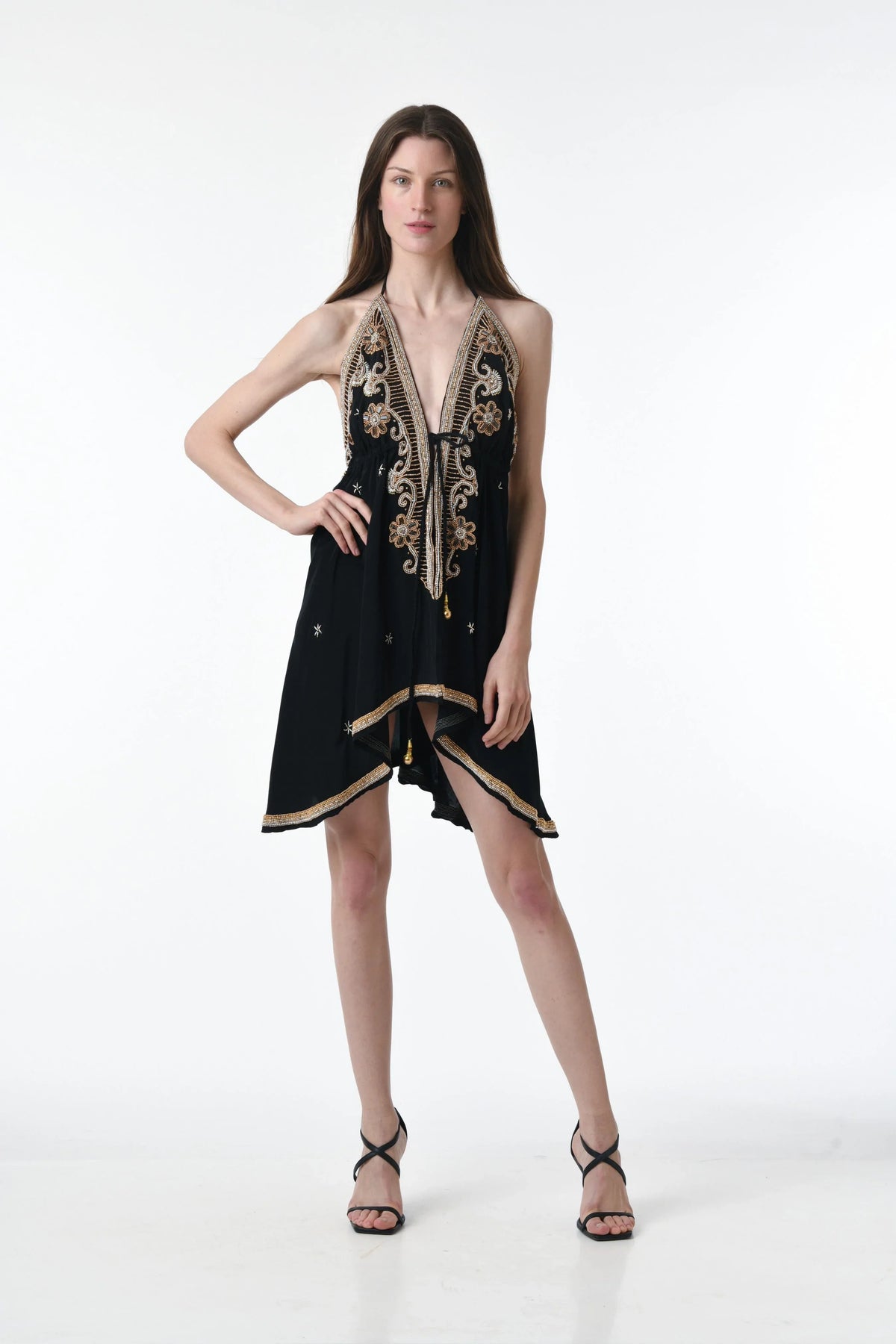 PDS630 LYON SHORT HALTER DRESS