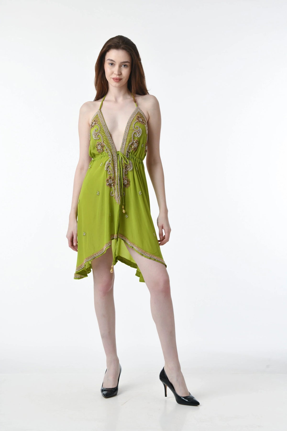 PDS630 LYON SHORT HALTER DRESS