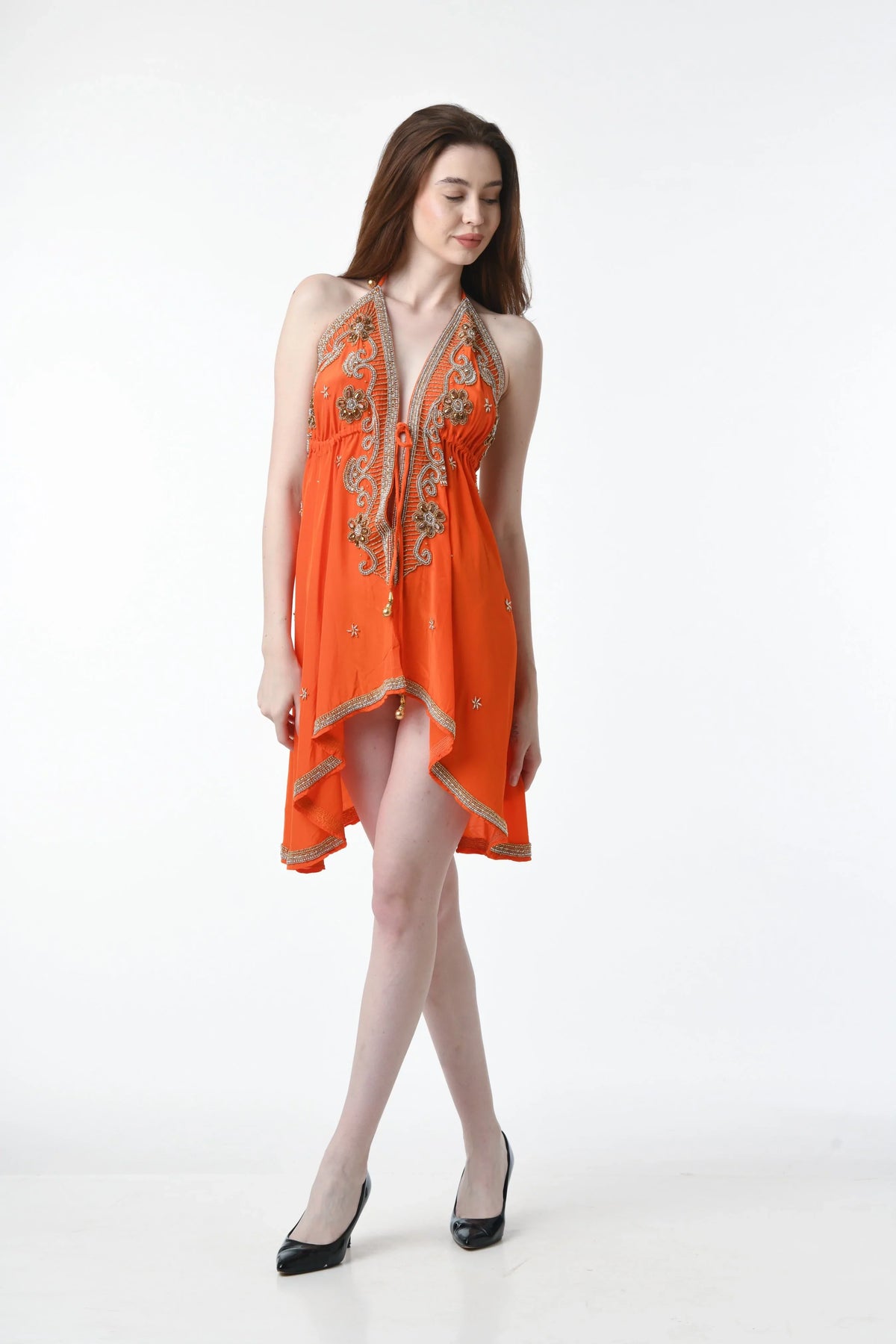PDS630 LYON SHORT HALTER DRESS