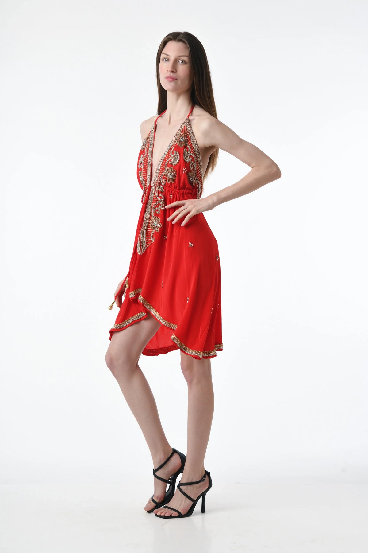 PDS630 LYON SHORT HALTER DRESS