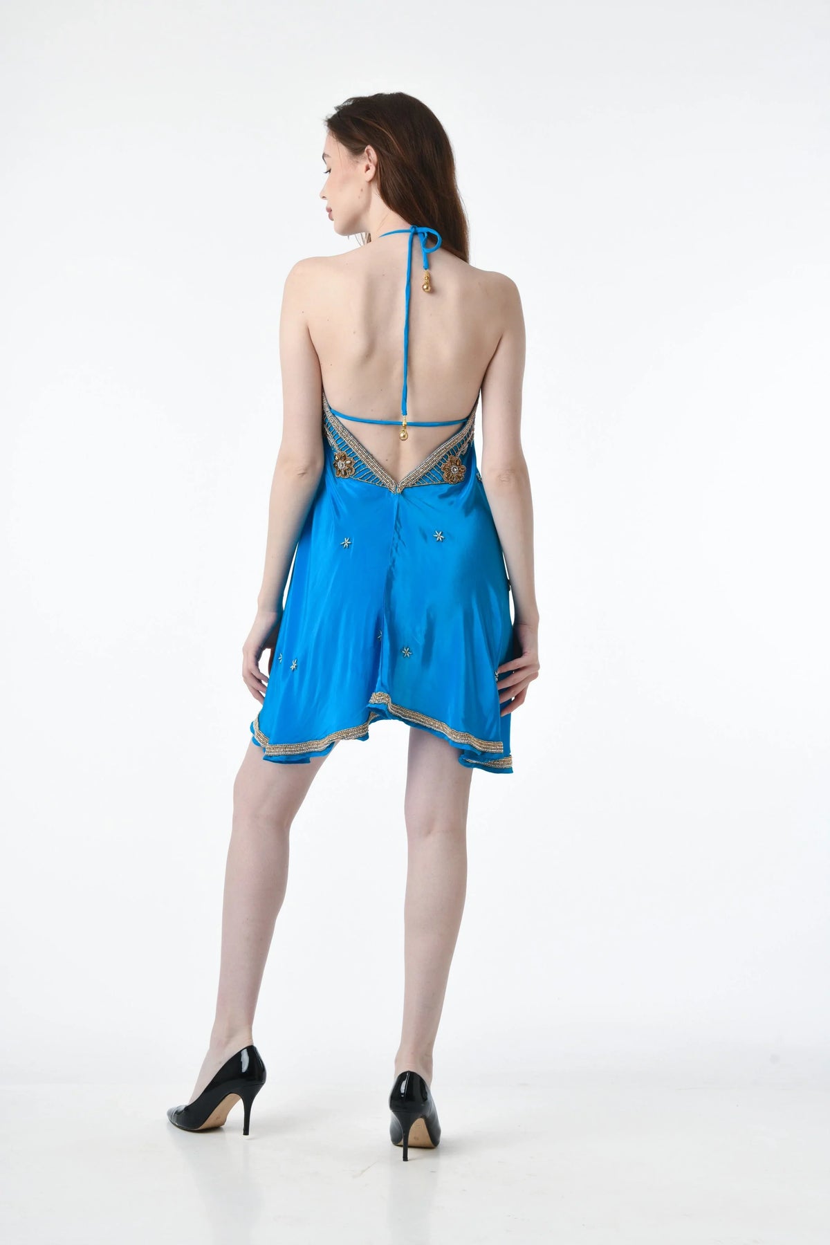 PDS630 LYON SHORT HALTER DRESS