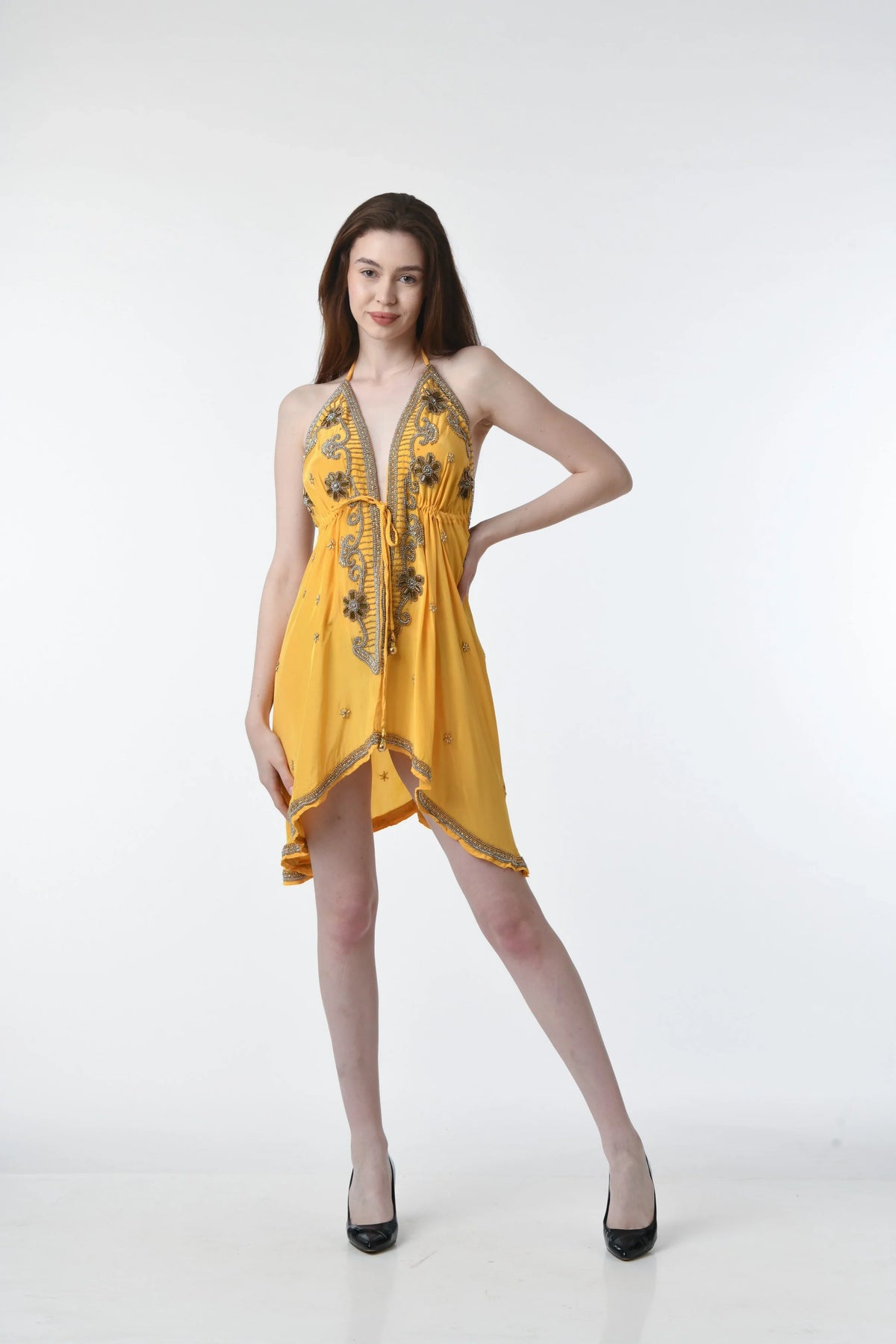 PDS630 LYON SHORT HALTER DRESS