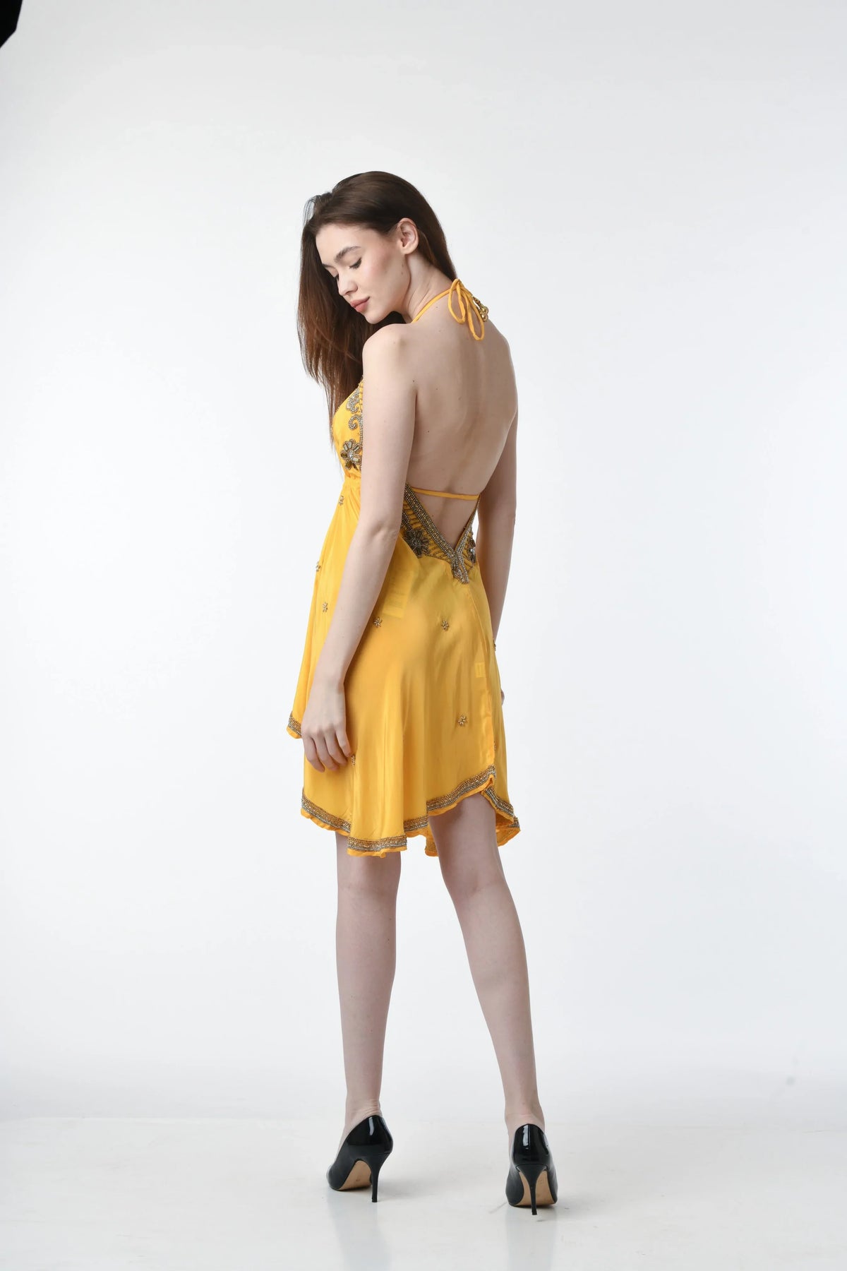 PDS630 LYON SHORT HALTER DRESS