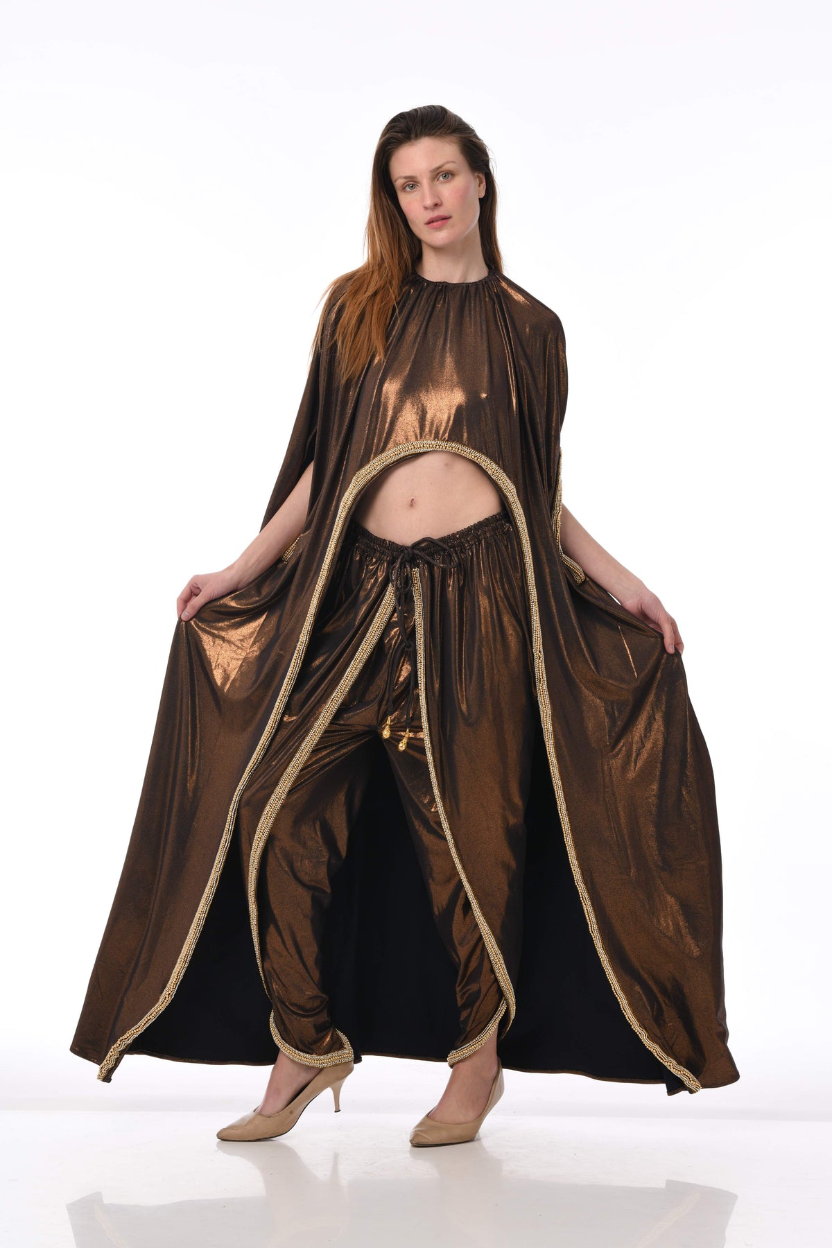 BR560 ROSE GOLD Cape with Pants Set
