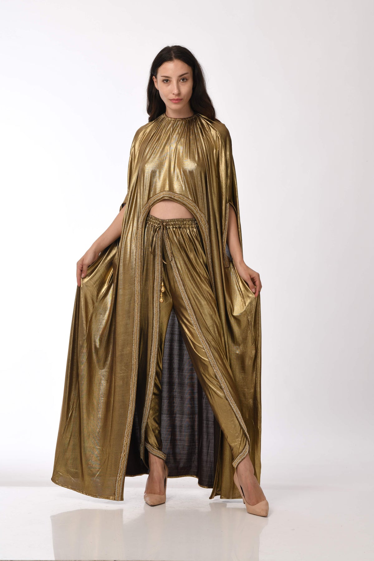 BR560 Gold Golden Robe with Pants