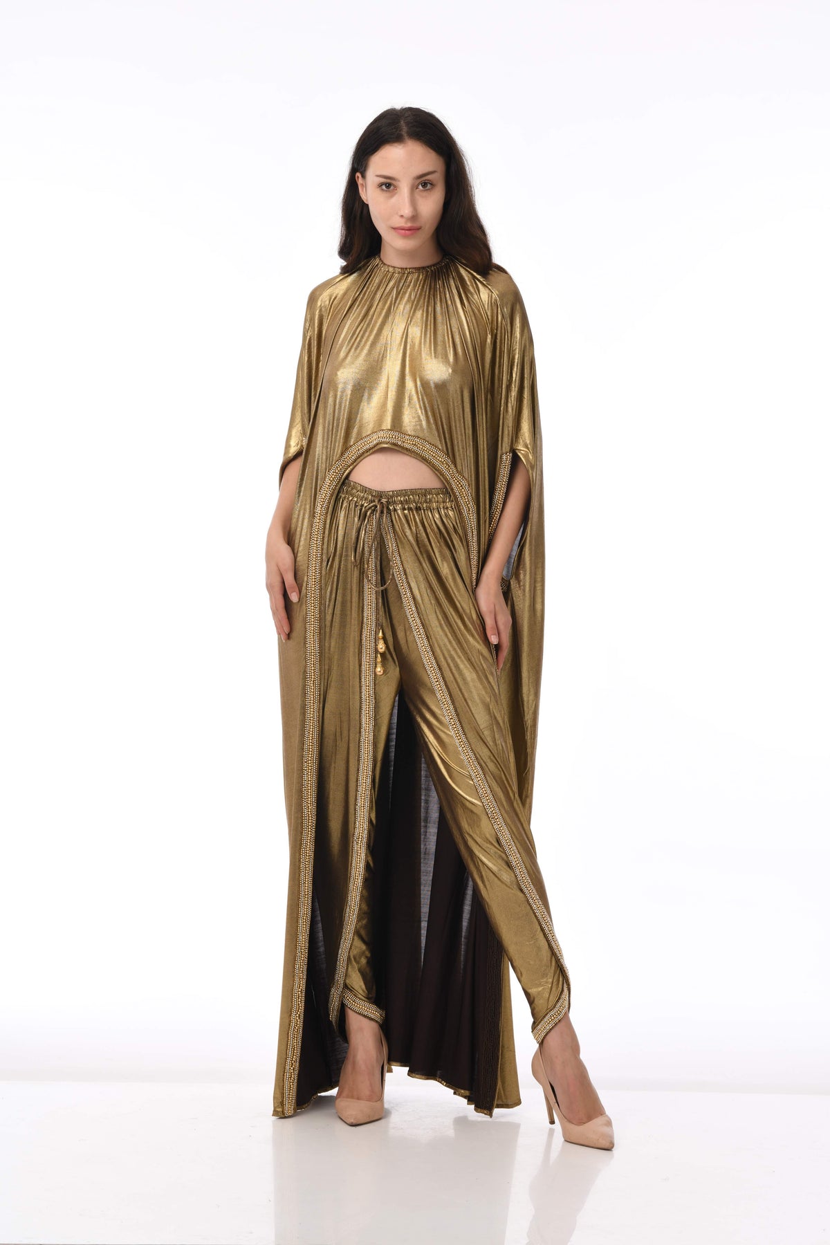 BR560 Gold Golden Robe with Pants