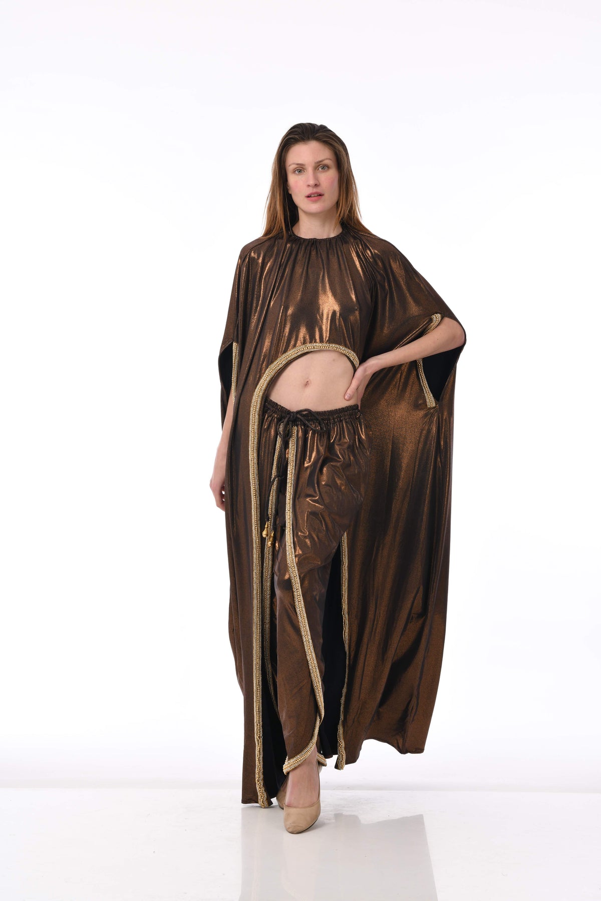 BR560 ROSE GOLD Cape with Pants Set Jsquad Clothing BR560 ROSE GOLD Cape with Pants Set Jsquad Clothing